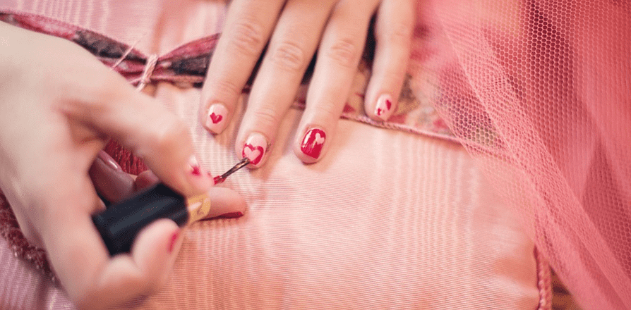 applying nail polish